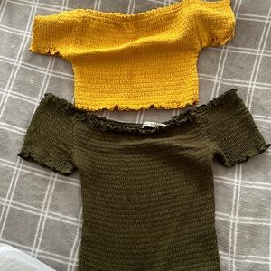 TWO FOR ONE Off the Shoulder Smocked Tops